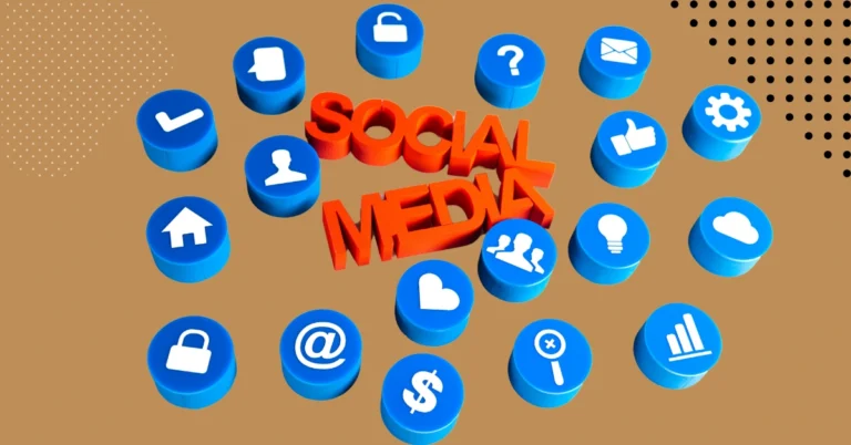 3D illustration of social media icons highlighting social media anxiety concept