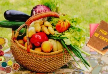 Basket of fresh vegetables and fruits promoting healthy eating for better mood and mental wellness.