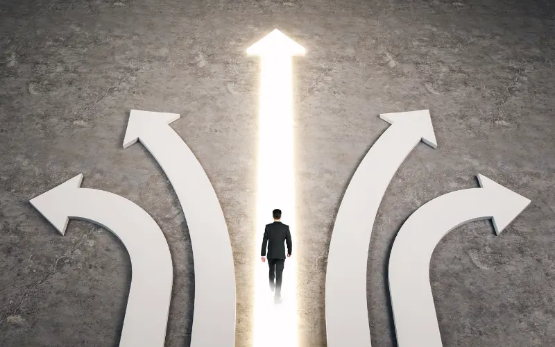 Person choosing a new path to boost brain function